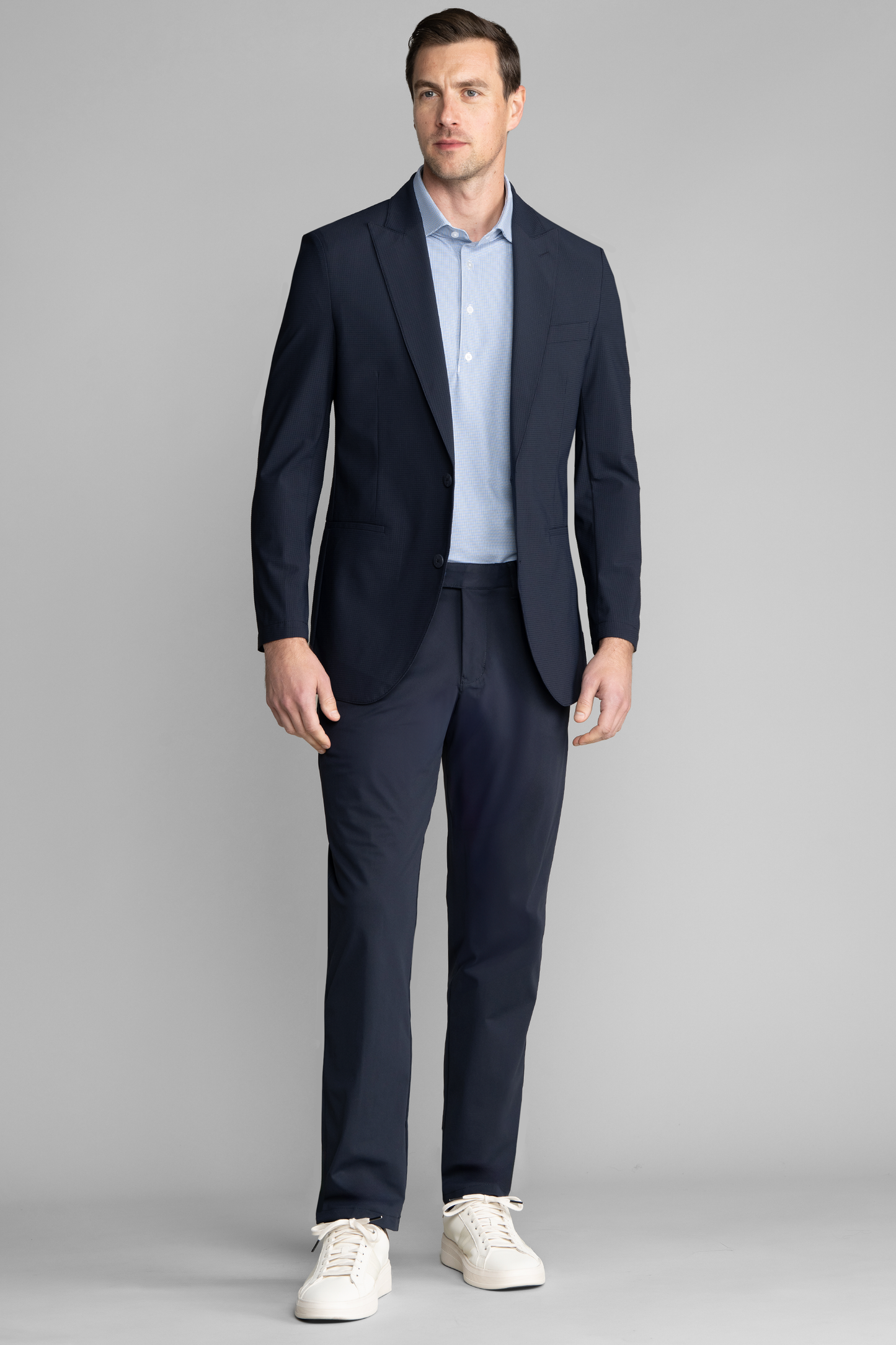 Event Polo Windowpane // Blue Grey