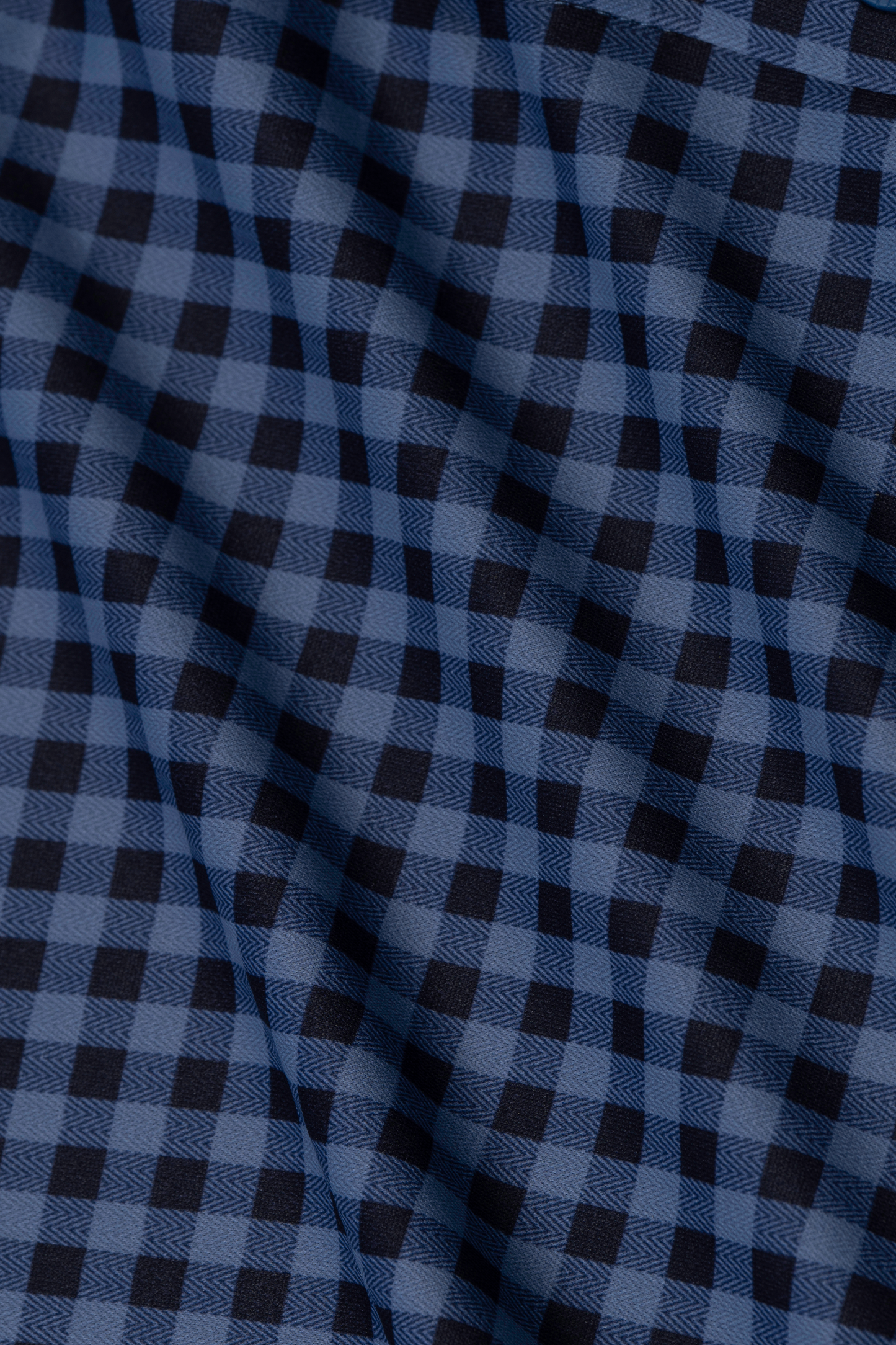 Long Sleeve Button Down Polo Gingham // Navy Blue